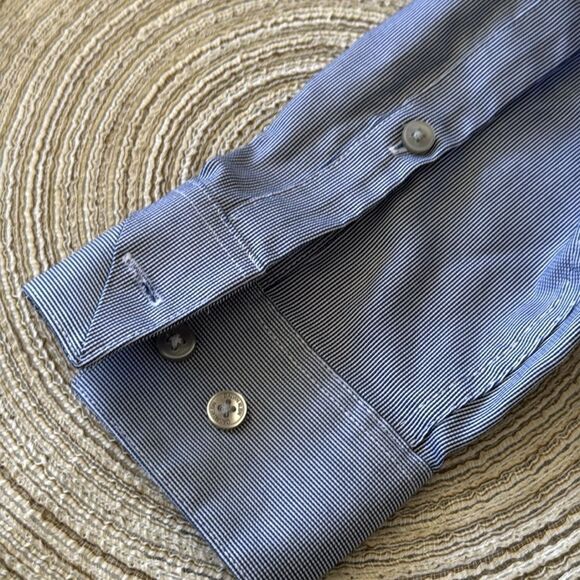 Calvin Klein Slim Fit Stretch Non-Iron Dress Shirt 14‎ 1/2 Blue Mens - Picture 11 of 11